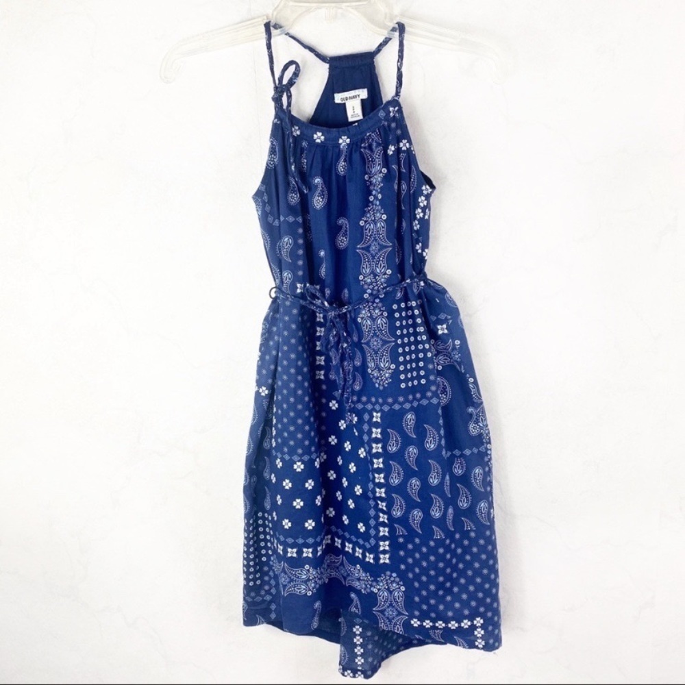 [Old Navy] Blue Paisley Tying Dress